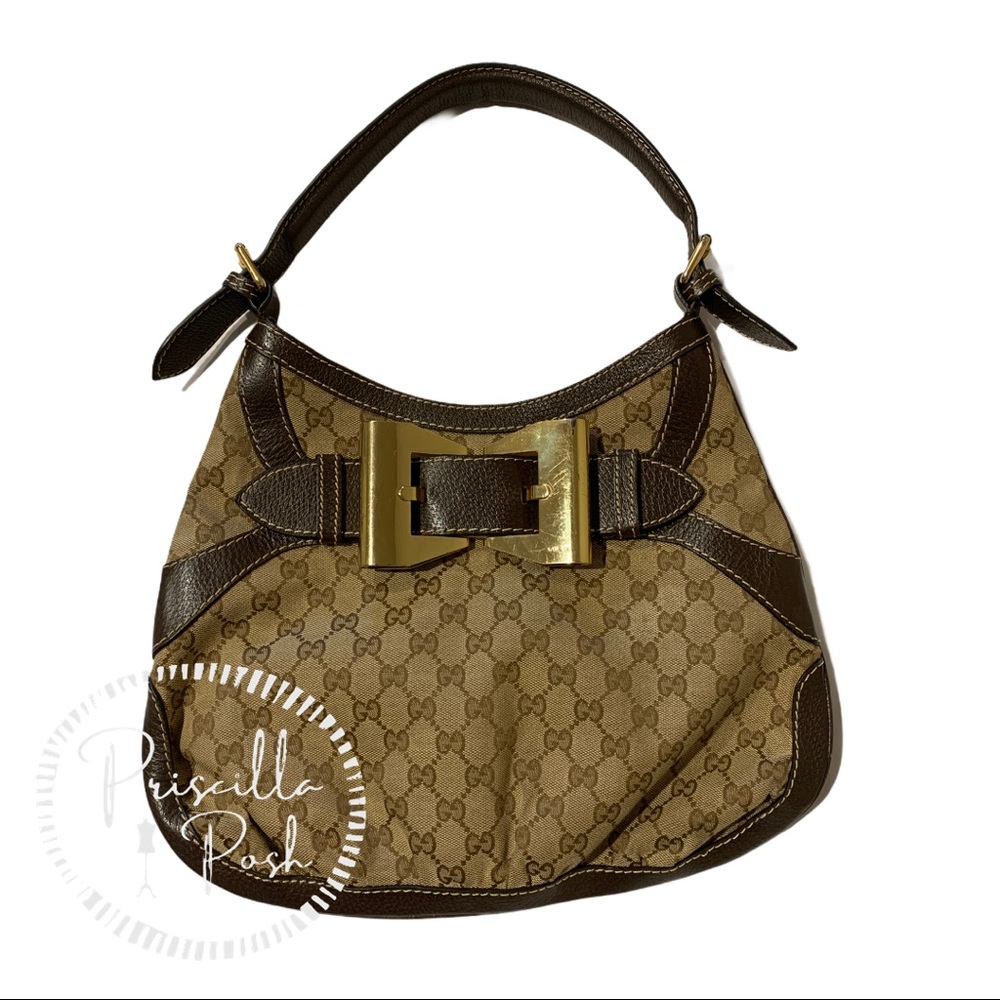 Gucci Hobo Queen Bow Guccisimma Logo Shoulder Bag - Picture 1 of 15